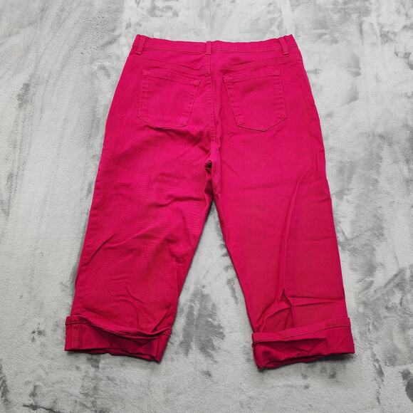 Gloria Vanderbilt Jeans Womens 12 Pink Amanda High Rise Cuffed Capri Stretch - Picture 4 of 15
